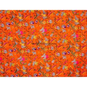 Couvre-lits Kantha vintage modernes et tendance, ethniques, anciens, traditionnels, 100% coton, écologiques, faits à la main, imprimés, pour la maison et l'hôtellerie. - Product Image 2