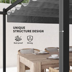 Pergola Retrattile con Tenda Parasole per Giardino e Patio - Schermo Parasole e per la Privacy Facile da Usare - Product Image 5