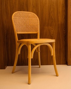 Silla de Comedor Moderna de Madera Maciza de Teca de Calidad de Exportación, Silla con Asiento Acolchado de Ratán Tejido a Mano, Sillón para Apartamento, Restaurante, Hogar, Impermeable 1 - Product Image 1