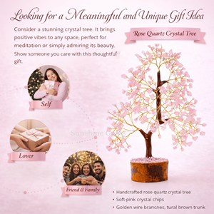 Árbol de la Vida de Cuarzo Rosa con Tema de Ángel, Tallado a Mano, Decoración Feng Shui para el Hogar, Manualidad de Piedra Rosa con Alambre Dorado para Navidad - Product Image 4