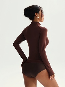 New Style 2026 Fashion Spandex Long Sleeve Breathable Lightweight Yoga <b>Jacket</b> <b>Workout</b> Gym Clothing - Product Image 5