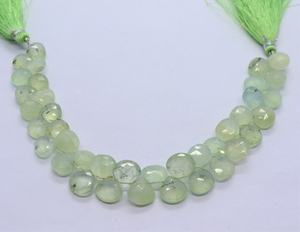 Cuentas facetadas de prehnita natural AAA en forma de corazón de 9x10 mm, hilo de cuentas de prehnita de 8 pulgadas, cuentas sueltas verdes en forma de corazón para joyería - Product Image 5