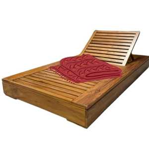 Chaise longue en teck à dossier réglable, mobilier d'extérieur écologique, design traditionnel, durable, solide, pour hôtel et cour - Product Image 5