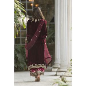 Vestidos de boda paquistaníes, vestido indio de terciopelo bordado, trajes de último estilo, Shalwar Kameez, superventas 2021 - Product Image 4