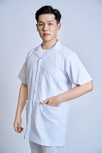 Blouse de travail courte unisexe en tissu tissé pour usage hospitalier, modèle 61003/62003, en stock, FMF, 65% polyester, 35% coton - Product Image 5