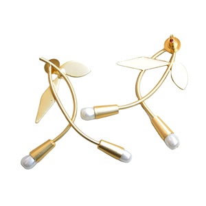 Boucles d'oreilles en pierres précieuses en laiton, vente en gros, pierres organiques, plaqué rhodium, style tendance, prêt à expédier en gros - Product Image 5