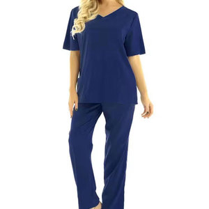 Nouvelle Collection – Ensemble Blouse et Pantalon Médical Femme Bleu Royal Col V Manches Courtes en Coton et Polyester – Tenue d'Infirmière et Vêtement de Travail Hospitalier – Meilleures Ventes - Product Image 3