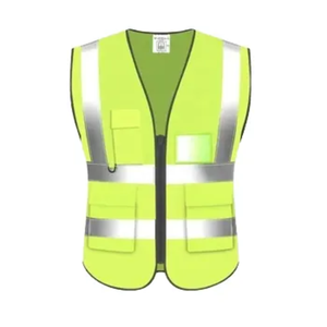 Gilet de sécurité réfléchissant haute visibilité, plusieurs poches, unisexe, vêtements de travail respirants, certifié CE, orange, vert lime, polyester - Product Image 2