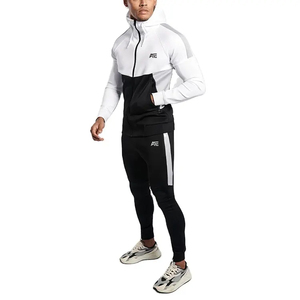 Ensemble de survêtement personnalisé pour hommes, veste à capuche zippée et pantalon de jogging, vêtements de sport, tenue athlétique scolaire, fabrication de vêtements en gros - Product Image 1