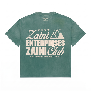 T-shirt en coton premium 260 GSM délavé à l'acide, vert sarcelle vintage, coupe oversize, impression en relief, sérigraphie personnalisée, pour hommes - Product Image 2