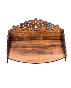 Handcrafted Wooden Temple <b>Mandir</b> | Laser Cut MDF Pooja Chowki Stand | Decorative Home Temple Shelf | 17x30x18cm - Product Image 5