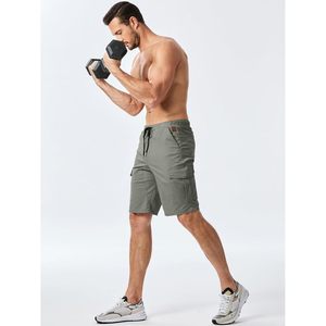 2025 <b>Men's</b> Casual Cargo <b>Shorts</b> Cotton Drawstring Stretch Twill Chino 6 Pockets Summer Beach Style Woven 2XL Size Logo - Product Image 5