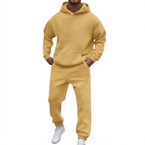 Conjunto de Sudadera con Capucha y Pantalones Jogger para Hombre, Color Azul Marino, Estilo Casual, Corte Holgado, Largo Completo - Product Image 5