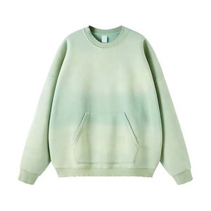 Sudadera de punto con dos bolsillos, estilo tie-dye, cuello redondo, holgada, informal, para otoño. - Product Image 2