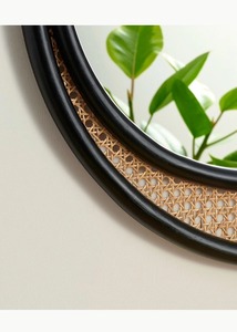 Luxurious Style Rattan <b>Round</b> <b>Mirror</b> For Wall Decor <b>Bathroom</b> Bedroom Spa Natural Handwoven Boho Elegant Home Accent - Product Image 3