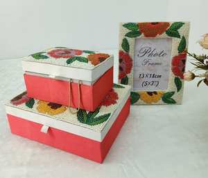 Caja de cuentas balinesas, caja de regalo de Bali, cesta de cuentas africana, decoración marroquí con cuentas - Product Image 2