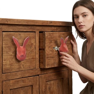Cast Iron Red Rabbit Shape Furniture <b>Knobs</b> & Handles for Cabinet Drawer Wardrobe <b>Dresser</b> Kitchen Bedroom Bathroom Gym - Product Image 2