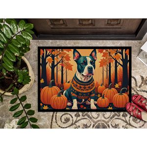 Felpudo de otoño Pit Bull Terrier antideslizante lavable de pila baja 24H X 36W alfombra de entrada interior y exterior para puerta delantera - Product Image 3