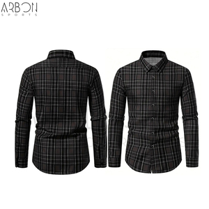 Chemises en flanelle classiques pour hommes, nouvelle collection, couleur noire avec contraste, tissu doux de qualité supérieure, sur mesure. - Product Image 6