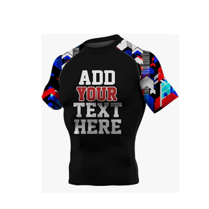 Men Rash Guard Compression Shirt OEM ODM Custom Manufacturer UV Protection Swim <b>Surf</b> Wear - Product Image 1