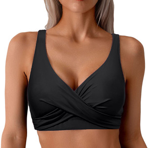 Maillot de bain une pièce sexy personnalisé avec logo ODM, séchage rapide, haut de bikini débardeur pour femme, col en V, push-up, Spandex/Nylon - Product Image 5
