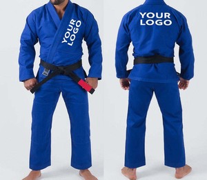 Kimono de Judo Azul Personalizado para Hombre, 100% Algodón, Corte Regular, con Logotipo Impreso por Transferencia Térmica, Ropa de Artes Marciales para Adultos - Product Image 1