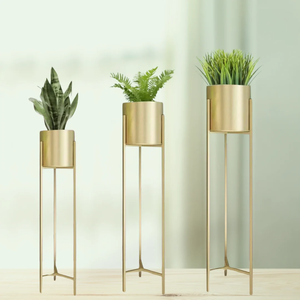 New Crafts Gold Brass Planter Pot <b>for</b> Home and Office Indoor Decoration Pieces <b>Mirror</b> Gold Smooth Brass Planter Pot - Product Image 1