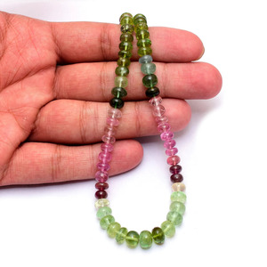 Turmalina AAA+ de 5mm-8mm, cuentas redondas lisas, turmalina natural de las minas de Calabar, piedra preciosa suelta para joyería. - Product Image 4