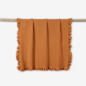 Spring Autumn Solid Color Customized <b>Throw</b> Packaging Available Cute Ruffle Baby <b>Blanket</b> Knitted 100% Cotton Eco-Friendly Vietnam - Product Image 6