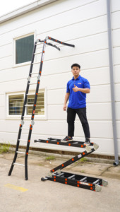 EN131 NIKAWA NVLG-45 4-Section Aluminum Folding <b>Ladder</b> 12ft Multi-Position Home Supermarket Use 150kg Capacity Manual Lock - Product Image 2