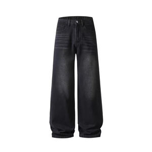 กางเกงยีนส์เดนิมทรงตรงสำหรับผู้ชาย ระบายอากาศได้ดี เอวกลาง น้ำหนักเบา ขายส่ง สไตล์วินเทจ สตรีทแวร์ บริการ OEM - Product Image 1