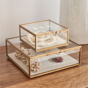 Vintage Brass <b>Glass</b> Jewelry <b>Box</b> Clear Decorative Keepsake Organizer Rectangular <b>Glass</b> Display <b>Box</b> Wedding Gift Home Decor <b>Box</b> - Product Image 6