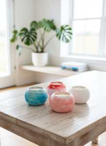 Handmade Aromatherapy Scented Soy Wax <b>Candle</b> in Ceramic Jar-Elegant Design for Home Decor Long-Lasting & Clean Burn 1 <b>Wick</b> - Product Image 3