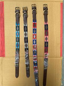 Collar para Perro Gaucho Hecho a Mano en Argentina de Primera Calidad, Cuero Vegetal Teñido en Tambor y Correa de Nailon Sólido para Perro Polo, Accesorios - Product Image 3