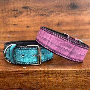 Haute qualité Designer luxe pleine fleur en cuir véritable collier de chien confortable Durable collier pour animaux de compagnie doux robuste chat collier de chien - Product Image 4