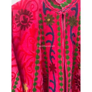Wholesale Unisex <b>Coat</b> Indian Velvet Jacket Uzbek Embroidery <b>Coat</b> With Inside Cotton Lining Boho Chic Jacket - Product Image 4