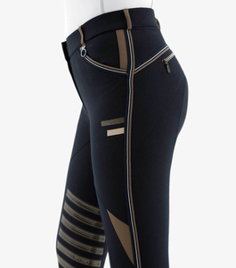 Women's Equestrian Jodhpur Breeches Zipper Pockets Horse Riding Tights with Silicone Grip <b>Knee</b>-<b>Patch</b> Full Seat Made of Spandex - Product Image 5