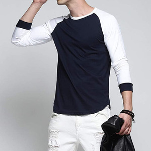 Men's <b>Raglan</b> Long Sleeve <b>T</b> <b>Shirt</b> 100% Cotton <b>T</b> <b>Shirt</b> Plain <b>T</b> <b>Shirt</b> for Men OEM Factory Regular Fit <b>T</b> <b>Shirt</b> Custom <b>T</b> <b>Shirt</b> - Product Image 3