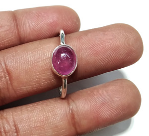 Anillo de Rubí Rosa Natural, Plata de Ley 925, Hecho a Mano, con Cabujón Ovalado, para Mujer, Joyería Fina, Regalo - Product Image 5