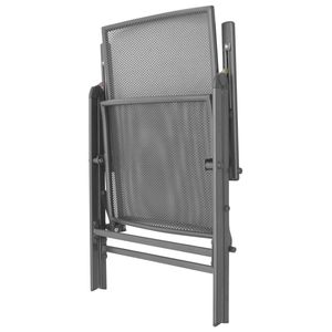Set da Pranzo da Giardino in Acciaio Antracite per 2 Persone, Pieghevole, Design Contemporaneo - Product Image 6