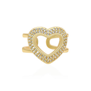 Anillo de Corazón de Plata de Ley 925 Chapado en Oro Rosa con Circonita Cúbica, Anillo de Compromiso Romántico para Mujer, Accesorio de Regalo para Boda o Fiesta - Product Image 1