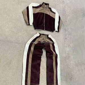 Ensemble veste et pantalon coupe-vent unisexe pour la saison d'automne, design personnalisé avec fermeture éclair, patchwork uni, respirant, extensible dans quatre directions - Product Image 4
