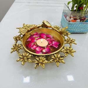 ชามทองเหลืองขนาดใหญ่ลายดั้งเดิมสำหรับจัดดอกไม้ลอยน้ำและตกแต่งภายในอย่างหรูหรา - Product Image 6