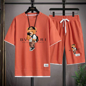 Wholesale Women's Plus Size Casual Quick-drying Summer Two-piece Set Short-sleeved Round-neck T-<b>shirt</b> + Sports Shorts Polyester - Product Image 2