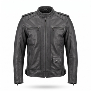 Dumela New Casual Autumn Men's Single <b>Button</b> Embossed Cow Skin Leather Bomber Jacket OEM Service <b>Black</b> Quick Dry & Breathable - Product Image 1