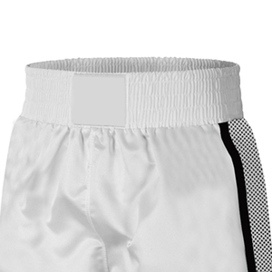 Shorts blancs respirants pour hommes avec bande latérale noire, taille élastique, décontractés, en polyester tissé - Product Image 5