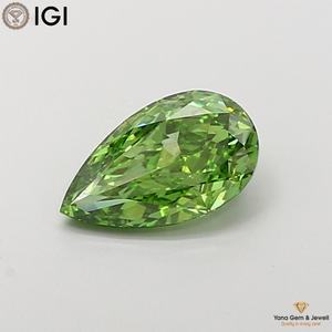 Diamante Cultivado en Laboratorio con Certificado IGI, Color Verde Intenso, Claridad VVS2, Corte Pera de 2.00 Quilates, Ideal para Anillo Solitario - Product Image 1