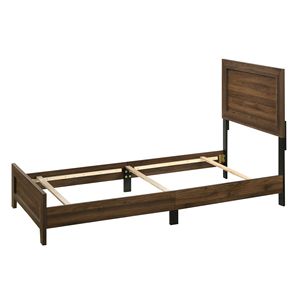 Bellissimo Letto a Pannelli Stile Contemporaneo per Letto Singolo in Finitura Ciliegio Marrone, 1 Pezzo, in Tessuto e Legno, Arredamento Camera da Letto - Product Image 3