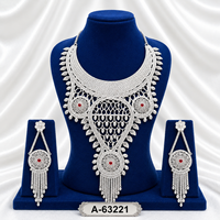 Ensemble de bijoux classiques plaqués or, collier et boucles d'oreilles, pour femmes, mariage A-63234