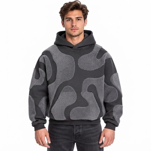 Sweat à capuche contrastant à manches raglan en mélange de coton, doux et confortable, avec ourlet côtelé, coupe décontractée, pour homme, style streetwear, à porter au quotidien - Product Image 5